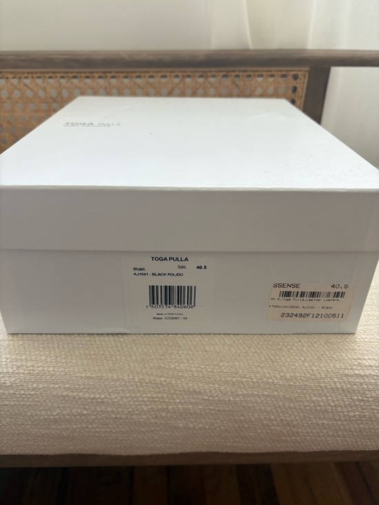 TOGA Pulla Black Leather Loafers with Silver-Tone Sole Accent - Picture 6 of 7